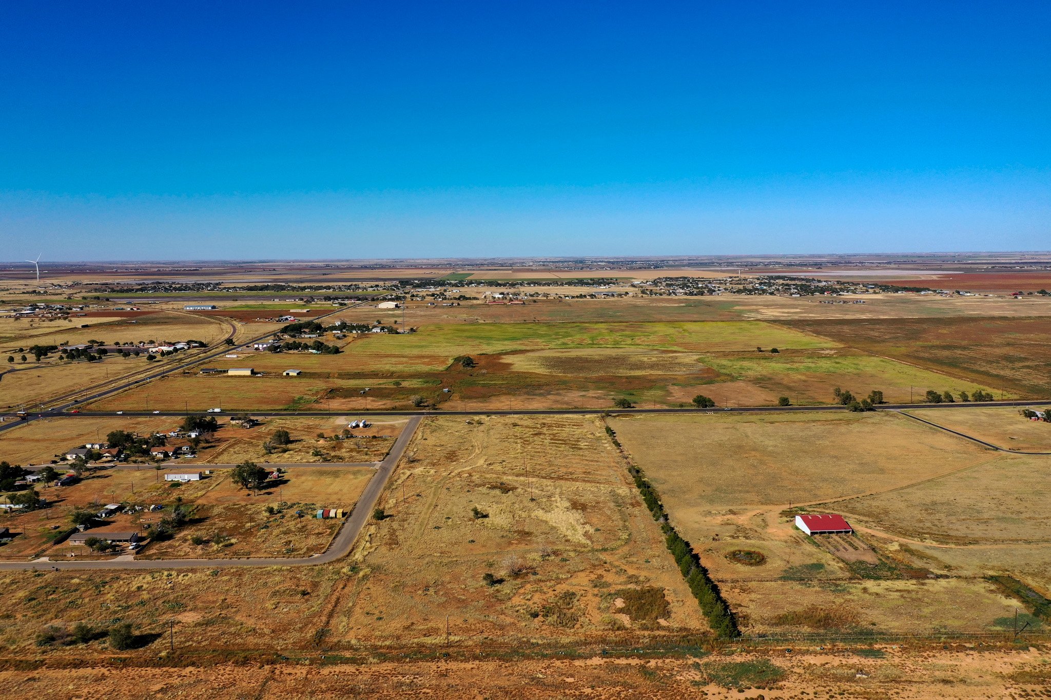 Aerial view of open ground at the FM 179 and 4th Street corner in Lubbock, TX